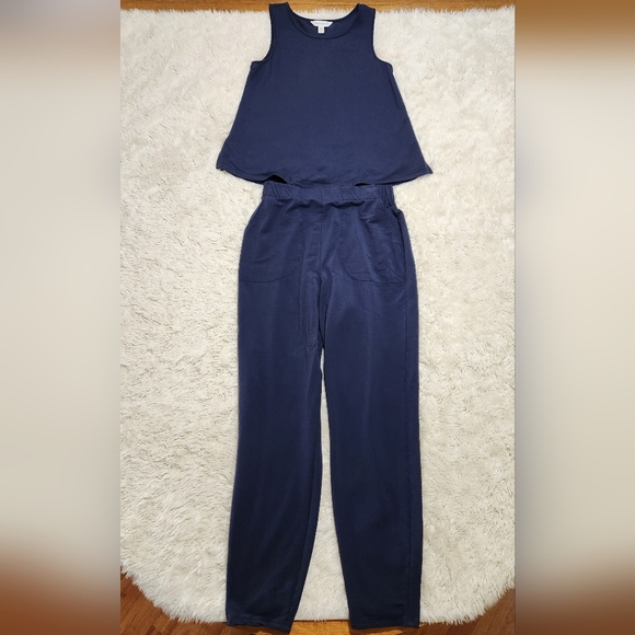 Garnet Hill Luna Sleeveless Knit Jumpsuit Dark Blue Sz XS - Picture 4 of 11